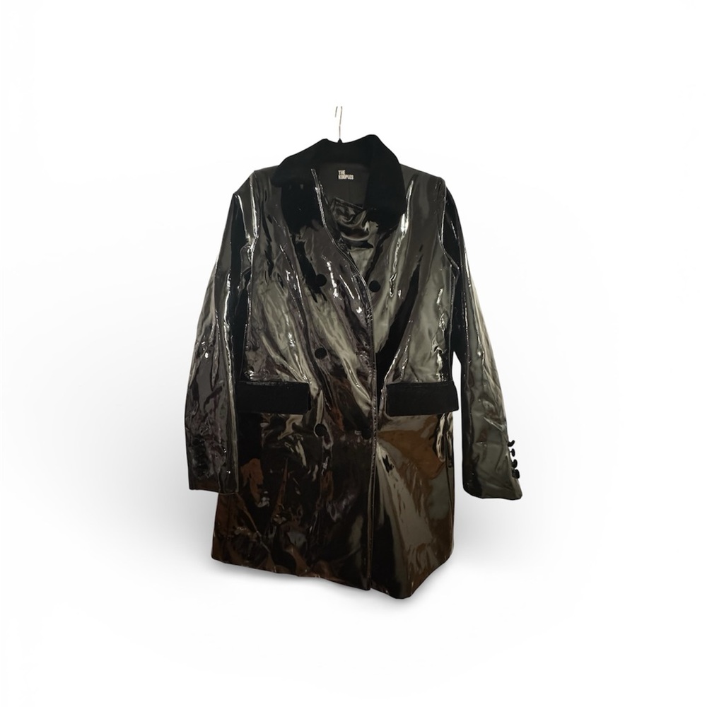 The Kooples Women's Shiny Black Trench Coat